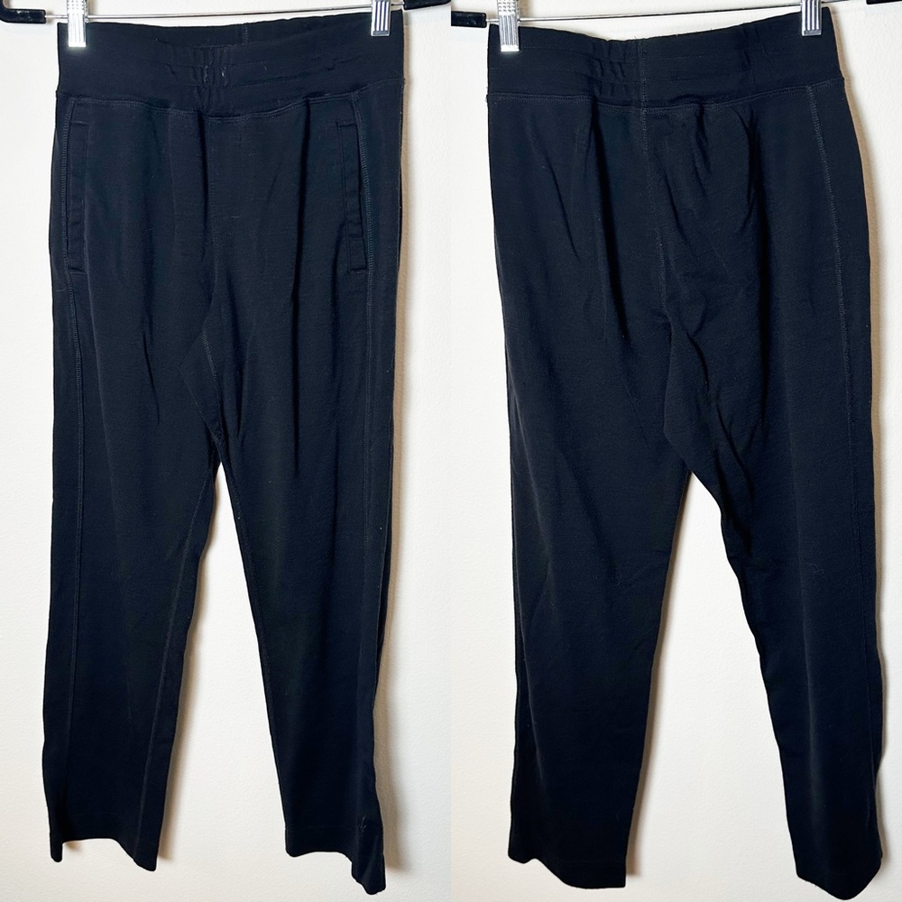 Ibex Merino Wool Black Straight Leg Pants